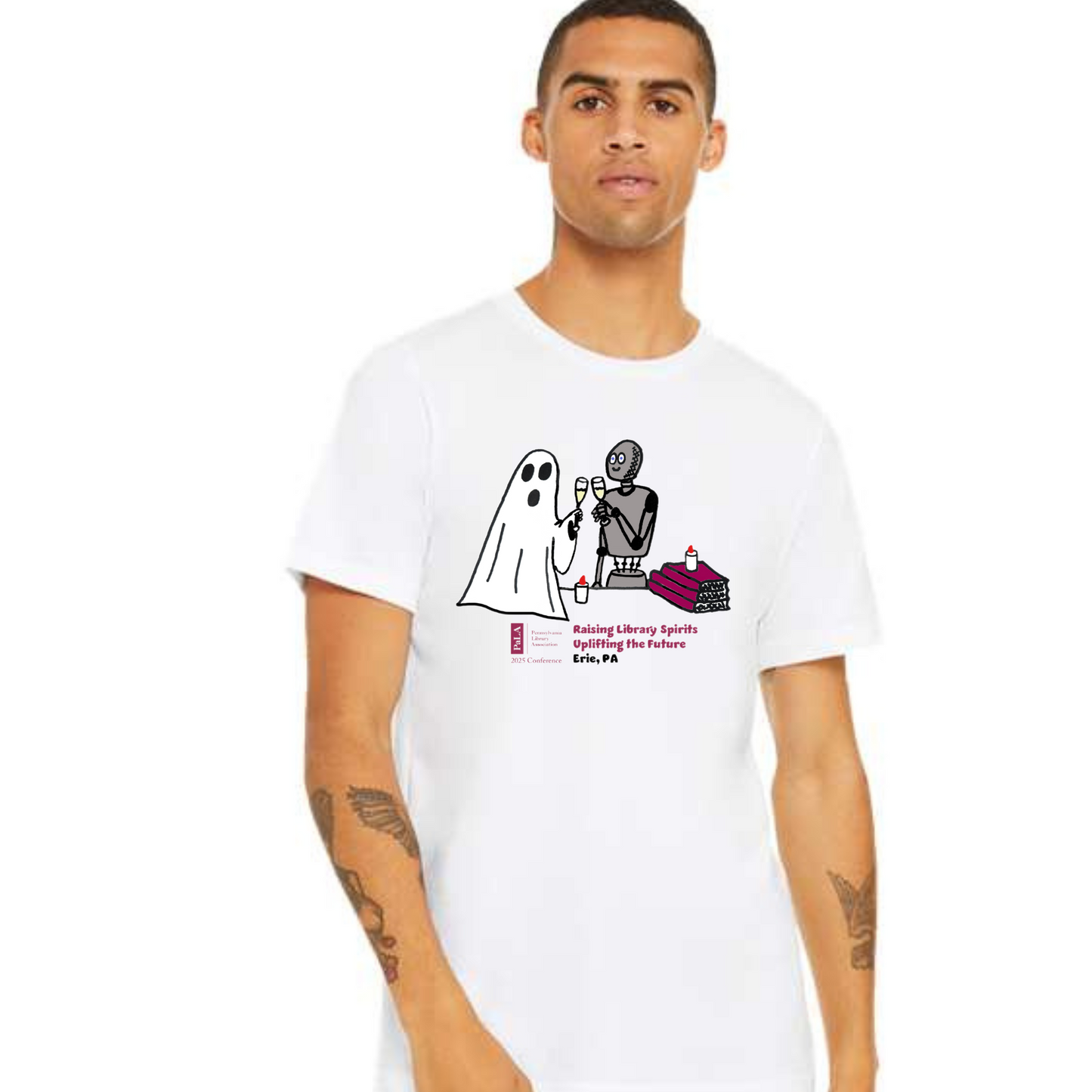 PaLA: Raising Library Spirits White Short Sleeve Unisex Tee