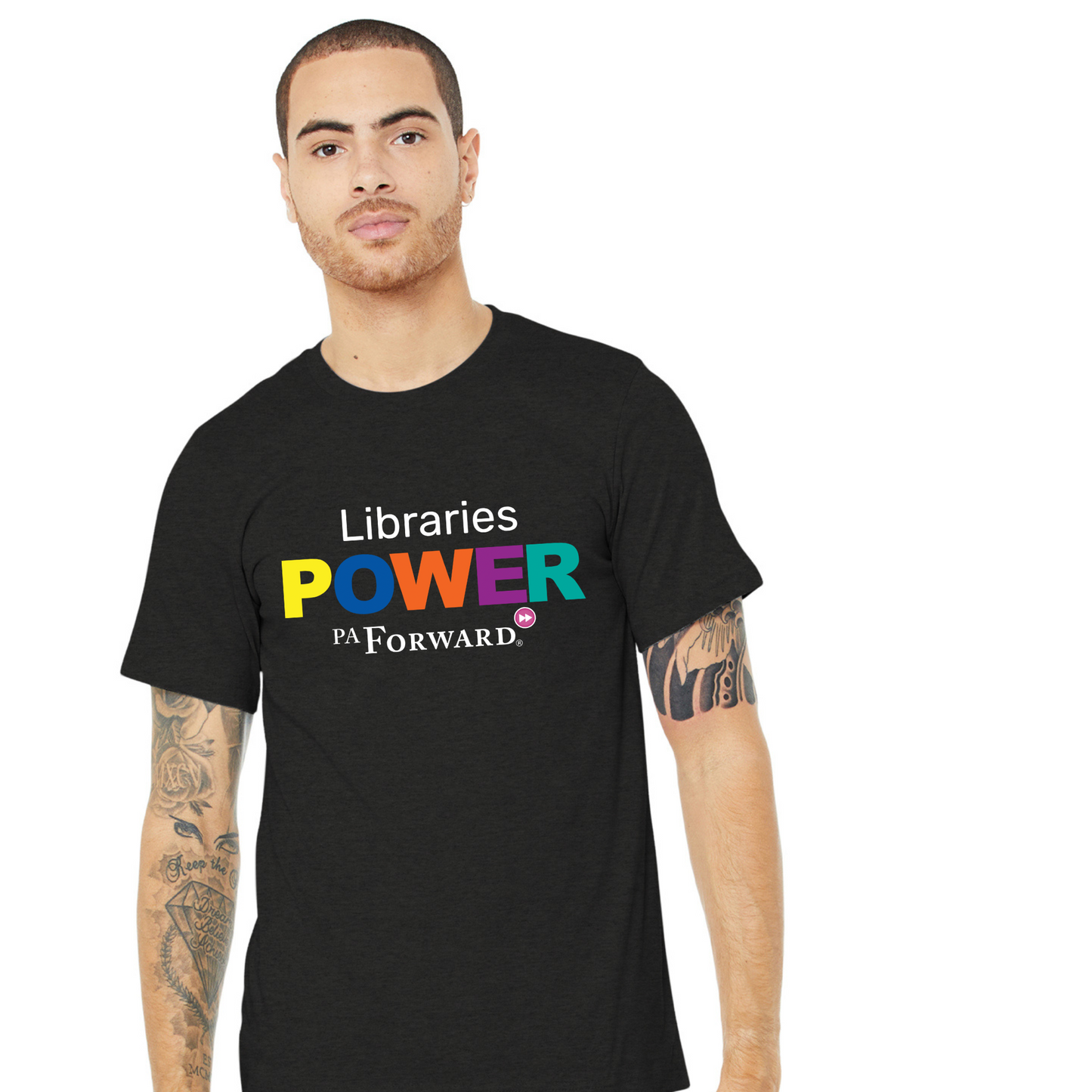 PaLA: Libraries Power Unisex Black Short Sleeve