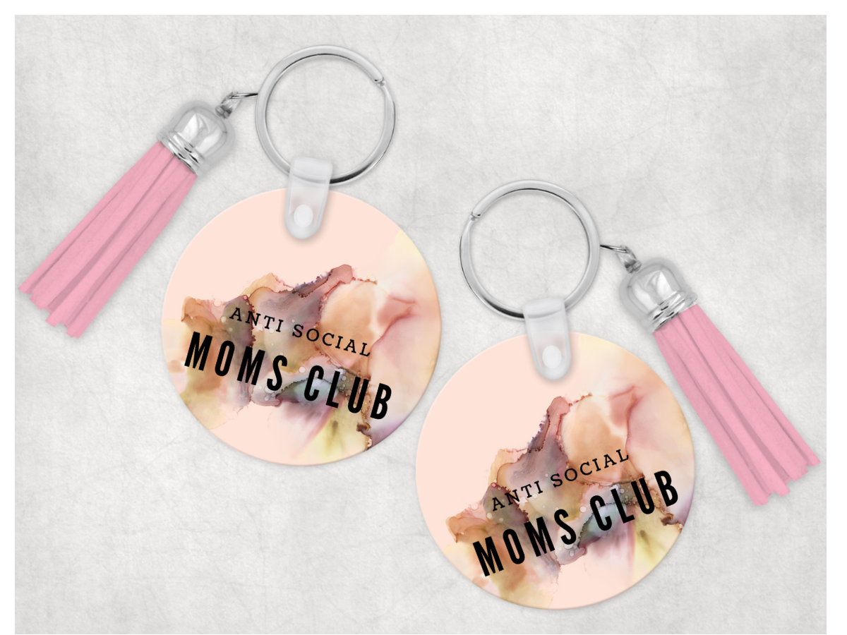 Sweary Keychain: Anti Social Moms Club