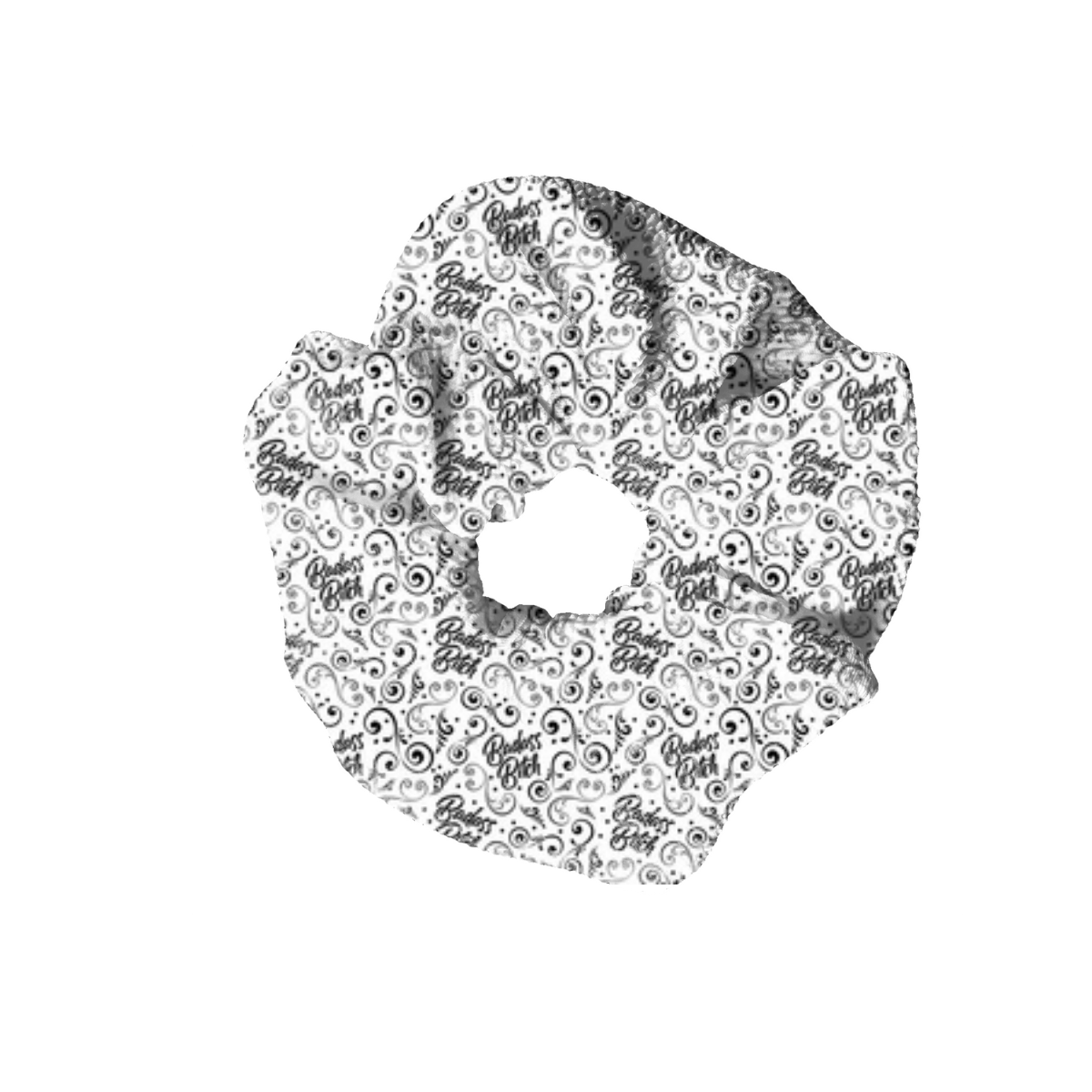 Sweary Scrunchie- Badass Bitch Black and White