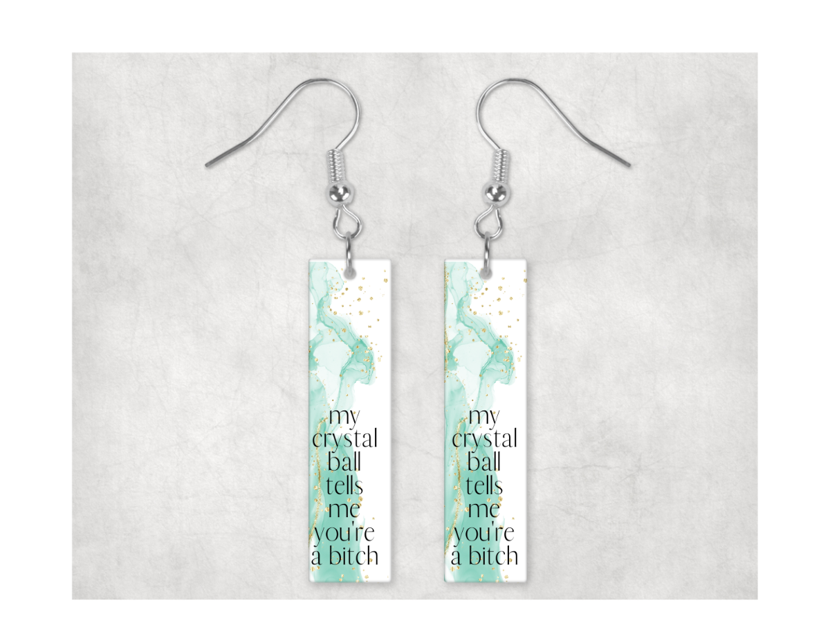 Sweary Bar Earrings: My Crystal Ball Says You're A Bitch