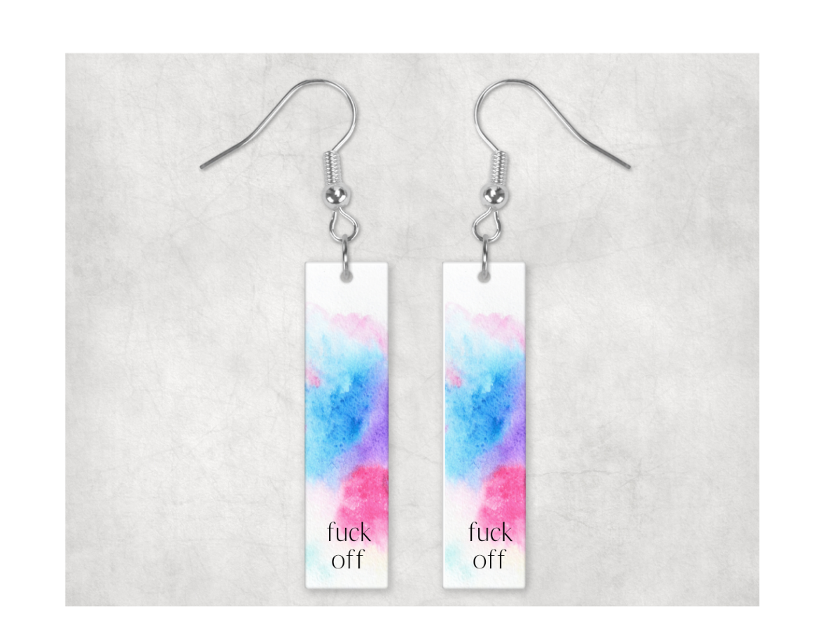 Sweary Bar Earrings: Fuck Off