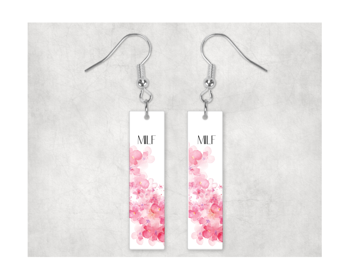 Sweary Bar Earrings: MILF