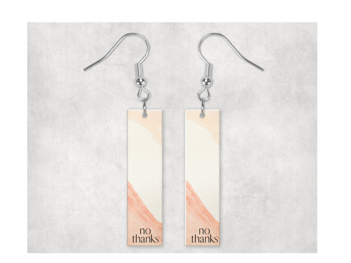 Sweary Bar Earrings: No Thanks