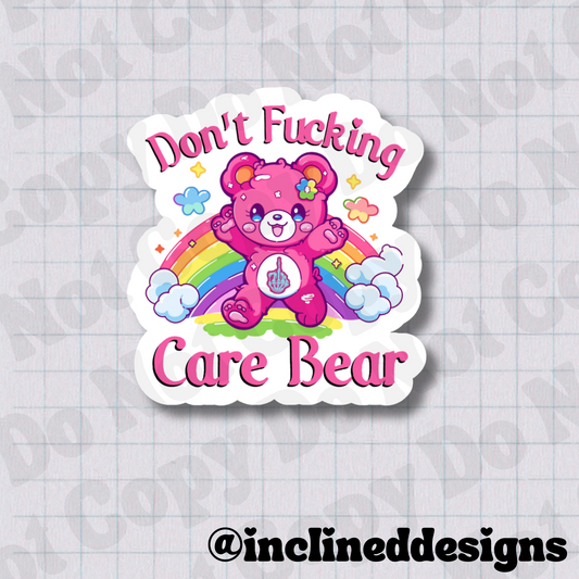 Don't Fucking Care Bear 2.5" Waterproof Vinyl Sticker