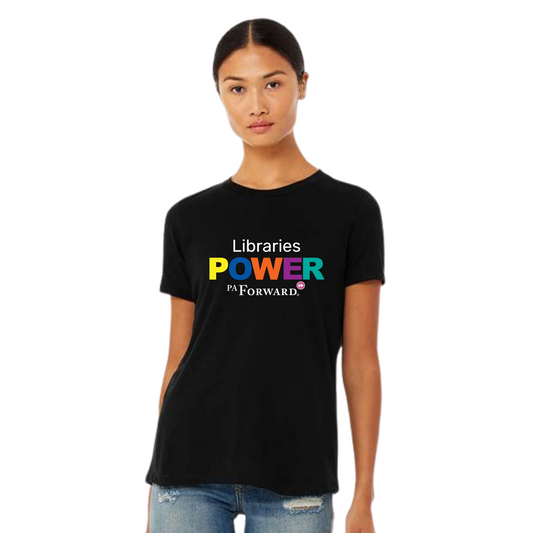 PaLA: Libraries Power Ladies Black Short Sleeve Tee