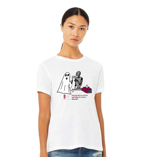 PaLA: Raising Library Spirits White Short Sleeve Ladies