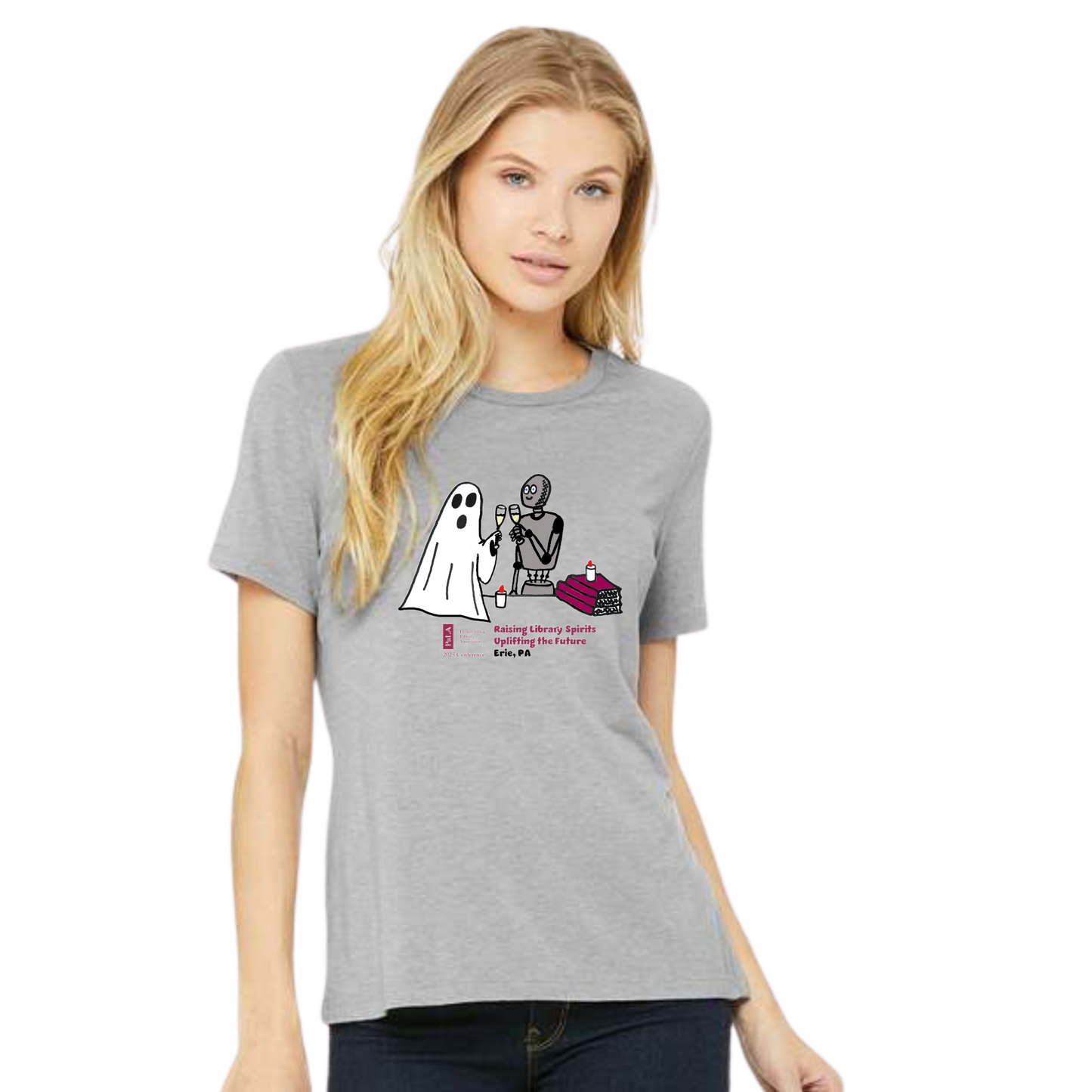 PaLA: Raising Library Spirits Grey Short Sleeve Ladies