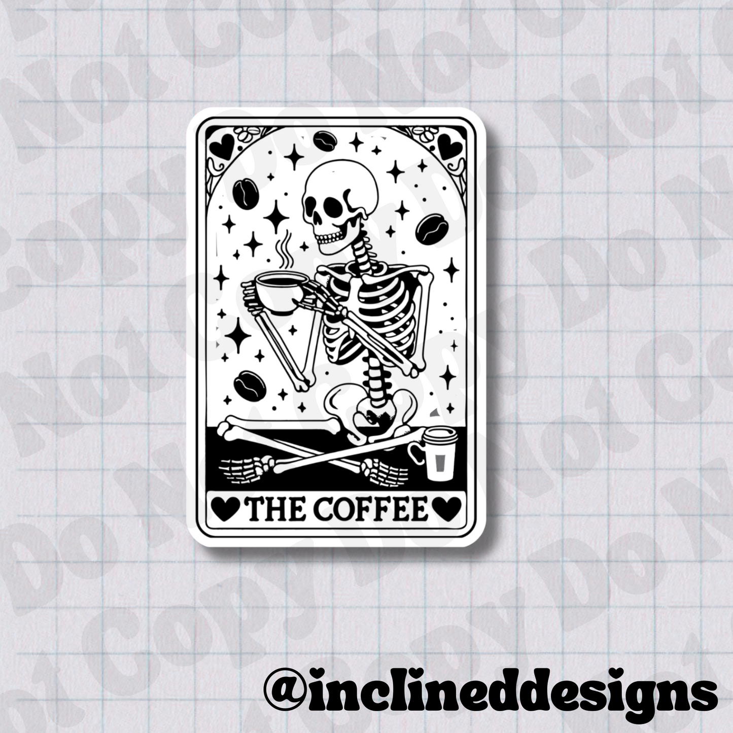 Tarot- The Coffee 2.5" Waterproof Vinyl Sticker