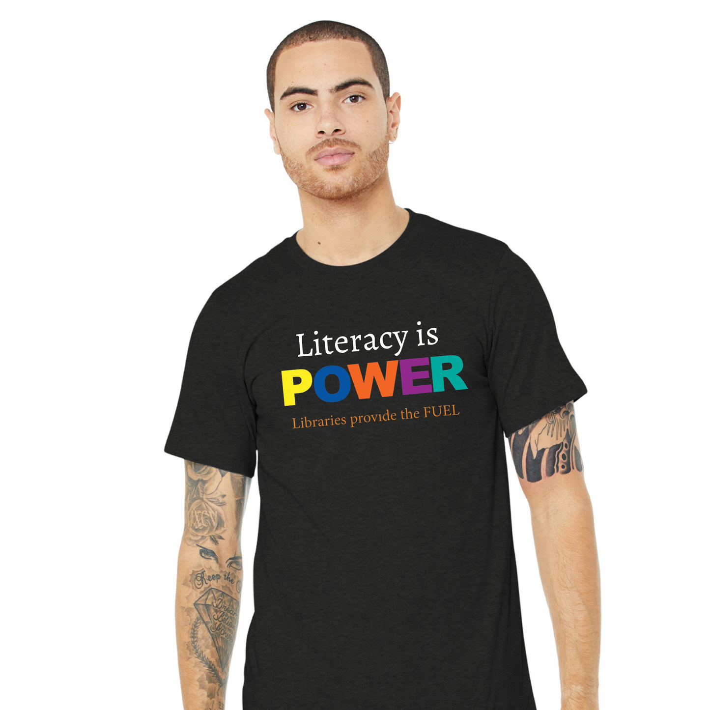 PaLA: Literacy is Power Unisex Black Short Sleeve
