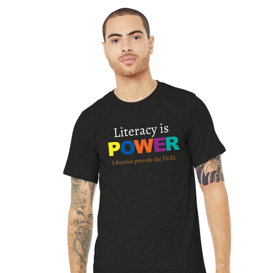 PaLA: Literacy is Power Unisex Black Short Sleeve