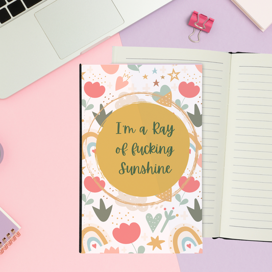 Noted: I'm A Ray Of Fucking Sunshine Linen Lined Notebook